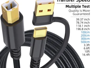 LAIHONEN Printer Cable 10 Feet Printer USB Cable Plug Play USB A USB C to USB B for Brother HP Lexmark Epson Dell Xerox