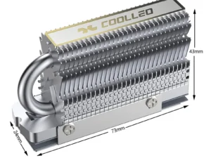 COOLLEO HR-09 M.2 2280 SSD Heatsink Fully Electroplated Reflow Welding AGHP HeatPipe 2280 NVMe SSD Cooler