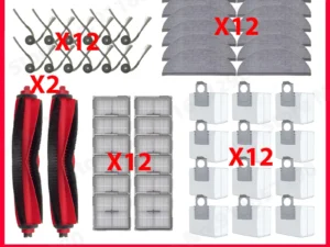 Compatible For ( Roborock Q10 X5 / Q10 PF / Q10P / Q8 Max Pro Plus ) Parts Main Side Brush Dust Bag Mop Filter Accessories