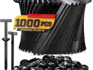 1000-100set Self-locking Universal Nylon Cable Tie Buckle Heavy Duty Zip Ties with Pin & Button Car Daily Repair Fastening Strap
