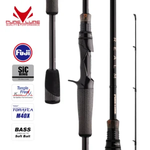 PURELURE REALM Bass Rod All M40X Toray Carbon Soft Bait Zander Rod EX F/F Action Fuji SIC Ring Spinning Casting Fishing Pike