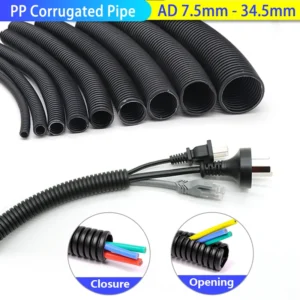 1~10m PP Insulated Corrugated Split Loom Tube AD 7.5/10/11.6/13/28.5/34.5mm for Wire Cable Harness Threading Protection Sleeving