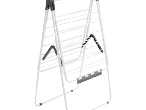 SucceBuy Clothes Drying Rack Foldable Laundry Dryer Rack with Sock Clips Metal Height Adjustable Drying Racks for Outdoor&Indoor