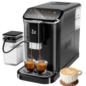 20 Bar Fully Automatic Espresso Machine With Grinder Milk Frother One-Touch 6 Recipes 1.5L Tank Self-Cleaning For Home Office