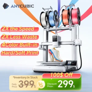 ANYCUBIC Kobra X 3D Printer 600mm/s Max Print Speed 2x Time&Materail Saving Built In 4Color Printing Automatic leveling Printer