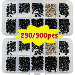 250/500pcs/box computer small mini screw set M2 M2.5 M3 carbon steel computer notebook laptop screws kit
