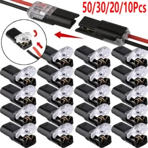 10/20/30/50 Pieces of 2-Pin Plug Electrical Connectors for Automotive Wires and Cables, Automotive Electrical Connector Strip Terminals