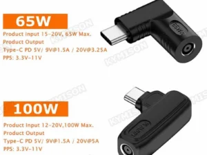 140W 100W DC 4.5X3.0mm to USB C PD Power Adapter Converter Plug for HP Laptop Charger to 5V 9V 20V Type C Fast Charging Cable