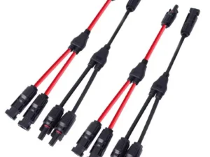 Power Solar Connectors 30A Y-Branch Cable, Solar Cable Parallel Adaptor in Pair for Solar Panel 1*M/FF+1*F/MM black red Power