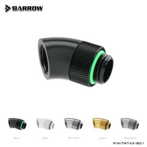 Barrow PC water cooling Rotary Fittings tube connector Sliding tubing 45 Degree water cooler heatsink gadget Adapter TWT45-B01