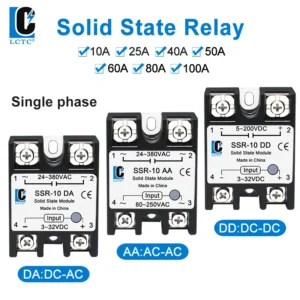 LCTC1PCS Single-phase Solid State Relay DC to AC AC to AC DC to DC Zero-crossing SSR 10A25A40A50A60A80A100A