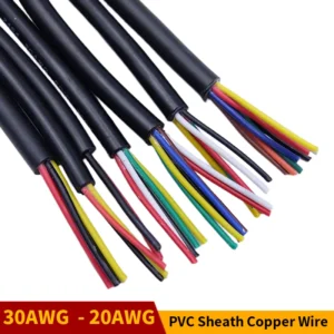Sheathed Wire Cable 30 28 26 24 22 20 18 AWG Tinned Copper 2 3 4 5 6 7 8 10 Core Electronic Audio Wire For Automotive LED Lights