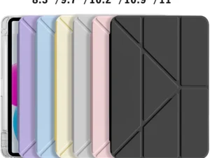 3+Y-fold Flip Clear Cover For iPad 10th 11th Gen 2025 7/8/9 10.2'' Start Case For Air 4 5 6 7 11 For Air 2 9.7 Pro 11 Mini 6 7