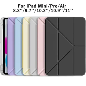 3+Y-fold Flip Clear Cover For iPad 10th 11th Gen 2025 7/8/9 10.2'' Start Case For Air 4 5 6 7 11 For Air 2 9.7 Pro 11 Mini 6 7