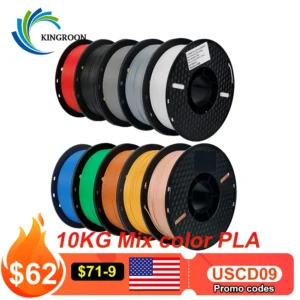 10KG/22LBS Multicolor PLA Filament 1KG/Roll 1.75mm For 3D Printer Material for 3D Printing 3D Printer Filament Free Shipping
