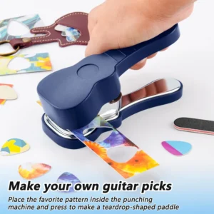 Guitar Pick Punch Kit,15 Variety Pick Strips DIY Maker Tool for Medium Guitar Picks, Unique Gift for Guitar Lovers & Home Studio