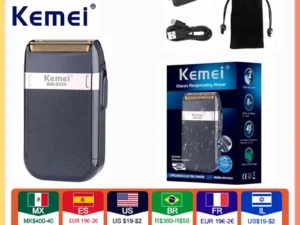 Kemei KM-2024 USB Charging Electric Shaver Additional Cutter Head Reciprocating Twin Blade Razor Shaver Beard Trimmer