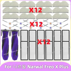 Fit For 나르왈 Narwal Freo X Plus Robot Vacuum Parts Main Roller Side Brush Hepa Filter Mop Pad Dust Bag Replacement Accessories