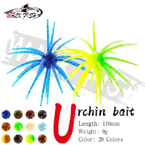 WALK FISH 3Pcs 110mm 9g Sea Urchin Fishing Lure TPE Soft Bait Silicone Bait For Bream Sea Bass Trout Mandarin Tilapia Freshwater