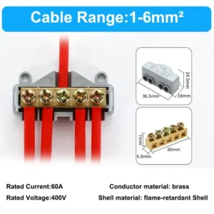 Wire Connector High Power Splitter Quick Electrical Cable Terminal Blocks Junction Box Connectors Large Current Conductor Brass