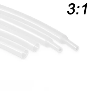 Φ1.6mm to Φ50mm Heat Shrink Tubing-3:1 Ratio Dual Wall Adhesive Lined Shrinkable Wire Wrap Tube Waterproof Industrial Clear