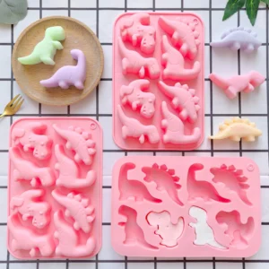 1pc 8-cavity silicone mold 3D dinosaur shaped chocolate candy, pudding, cookies, mold making, cake baking utensils