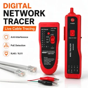 High Precision Network Cable Tracker Digital Signal Network Cable Tester Anti-Interference Noise-Free Support for PoE Testing