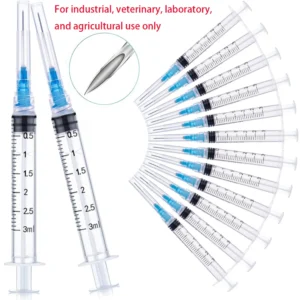 3ml Disposable Luer Lock Syringe, Suitable for Pets and Farm Animals, Industrial Use, Laboratory Dispensing, and Manual Applications