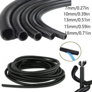 Outer diameter 7/10/13/15/18/21/25/28mm length 1/3/6m split type steel wire braided conduitpolyethylene pipe black sleeve