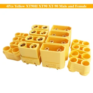 4Pcs Yellow XT90H XT90 XT-90 Male and Female Bullet Connector Plug for RC Lipo Battery Motor ESC and Charge Lead Expand DIY Part
