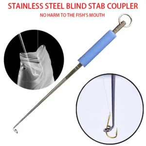 Fishing Blind Poking Fishhook Remover Deep Throat Stainless Steel Unhooking Remover Fish Extractor Deep Throat