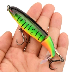 Topwater Fishing Lure Bait - Propeller Pencil Hard Bait for Freshwater Fishing - Realistic Simulation, High-Quality Plastic - Ca