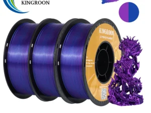 KINGROON Dual-color Silk PLA Filament 1.75mm 2 Color Coextrusion Glossy 3D Printer Filament PLA, 3kg/pack 1kg each spool