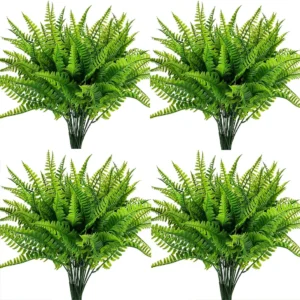 4-20Bundle Artificial Plants Fake Boston Ferns Bushes Faux Shrubs Greenery UV Resistant Plant for Home Garden Outdoor Yard Decor
