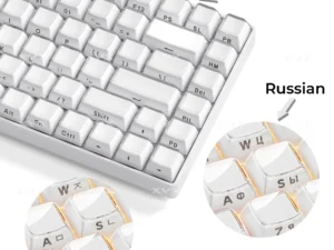 XVX Jelly Round Side Keycaps Ice Crystal Translucent White OEM Profile Russian/Korean Key cap for Cherry MX Mechanical Keyboard