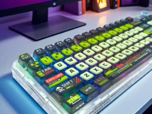 Apocalypse Biochemical, Four Sided Transparent Pudding Keycap PBT 125 Keys, for 60/84/98/108 Mechanical Keyboard Accessories
