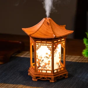 New Small Pavilion Humidifier Night Light Home Chinese Style, Home Office Humidifier USB Portable Water Supplement Car