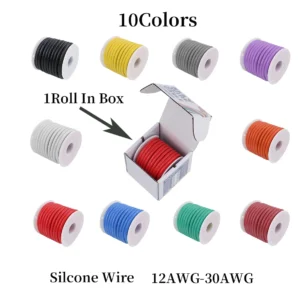 10colors Soft and Flexible Silicone Wire Spools 12 13 14 15 16 17 18 20 22 24 26 28 30awg Electrical Tinned Copper Wires