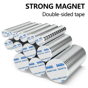 Super Powerful Magnet Neodymium With double-sided adhesive Magnet Round NdfeB N35 Strong Permanent Magnetic imanes Refrigerator