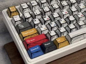 Comic Style Colorful Mixed Light Keycaps Original Factory Height 136 Keys Set Classic Minimalist Style Machine Keycap Decoration