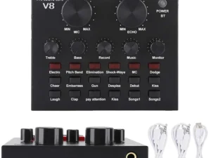 V8 Sound Card Audio Set Interface External Usb Live Microphone Sound Card Bluetooth Function For Computer Pc Mobile Phone Singin