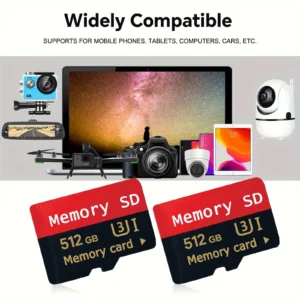 512GB Micro SD Card with Adapter High Speed Card Memory Card For Smartphone/Dash Cam/Tablet/Camera/PC