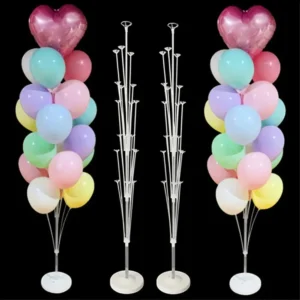 Runto 1set Birthday Balloon Stand Kit, Balloon Stand With Base And Pole For Wedding Birthday Party Decoration