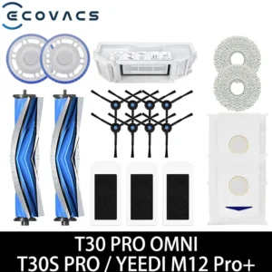 Fit For Ecovacs T30 Pro Omni / T30 OMNI, YEEDI M12 ULTRA PLUS / M12 Pro+ Parts Main Roller Side Brush Filter Dust Bag Mop Cloth