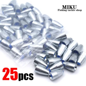 25 pieces of high-grade carbon steel fishing sedimentation equipment, suitable for bass fishing and Texas fishing gear