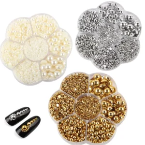 3100pcs 2/3/4/5/6/8/10mm Half Round ABS Pearl Beads Flatback Rhinestones For DIY Jewelry Nail Art Garment Decor Craft