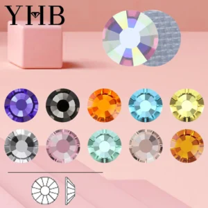 YHB 101-127 High Quality Crystal Cristales Hotfix Glitter Glass Flatback Rhinestones For Bags Shoes Garment Phone DIY Nail Art
