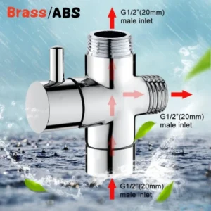 Brass 3-way G1/2 Shower Diverter Valve Water Separator Shower Tee Adapter Adjustable Faucet Switcher Bathroom Replacement Part