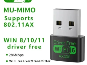 WiFi Receiver AX300 WiFi 6 Wireless Adapter 2.4G WiFi Card Wifi6 USB Dongle PC Laptop Driver Free 802.11ax
