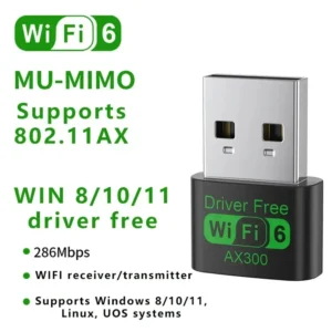 WiFi Receiver AX300 WiFi 6 Wireless Adapter 2.4G WiFi Card Wifi6 USB Dongle PC Laptop Driver Free 802.11ax